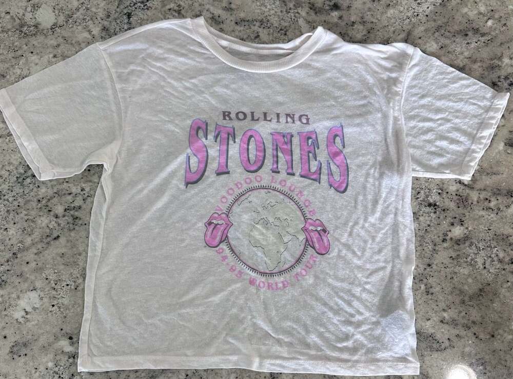 The Rolling Stones Voodoo Lounge Tour T-Shirt Size M White Graphic Tee